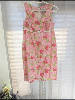 Vintage Lilly Pulitzer "Staci" maternity dress "Mango Mama Size Medium Slim